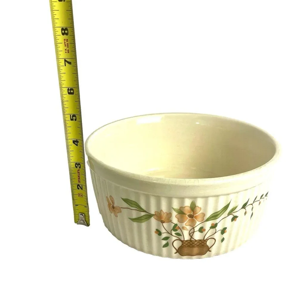 Vintage Japan Countryside Stoneware Collection Casserole Ribbed Farmhouse Bowl